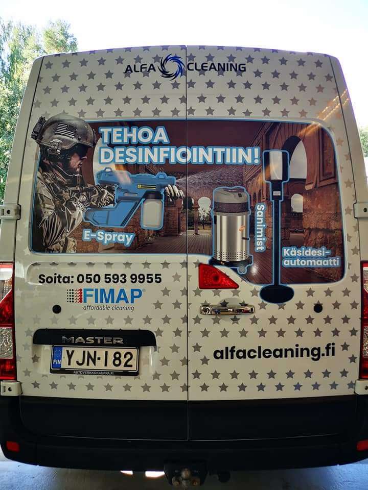 Alfacleaning autoteippaus